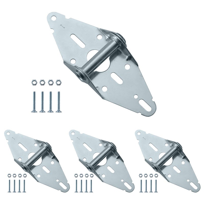 HOME MASTER HARDWARE 4 Pack Garage Door Hinge Heavy Duty 14 Gauge Steel #1 with Galvanized Finish - Residential/Light Commercial Garage Door Replacement - Image 1